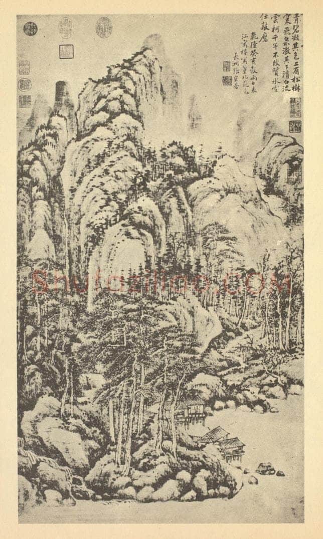清 张宗苍《山水轴(一)》国画作品