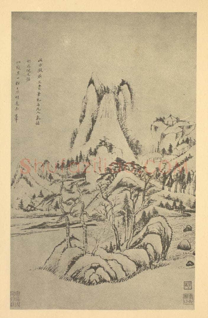 明 董其昌《山水图(三)》国画作品