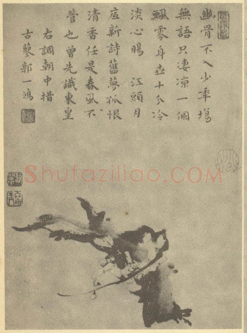 清 姚若翼《梅花》国画作品