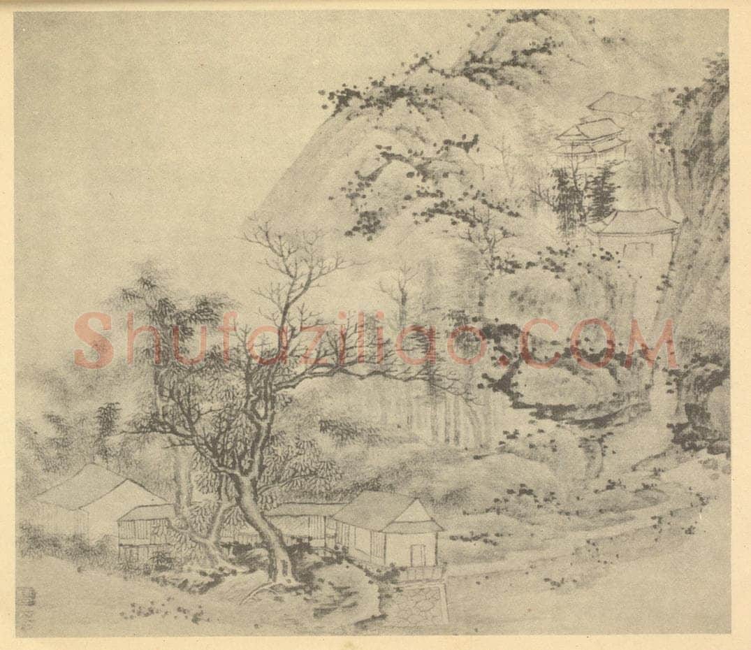 清 高岑《山水图（二）》国画作品