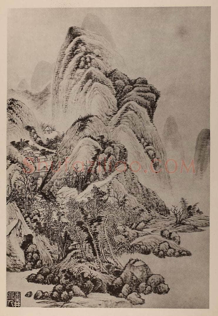 清 吴历《山水册(八)》国画作品