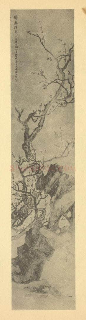 清 陆恢《梅花》国画作品