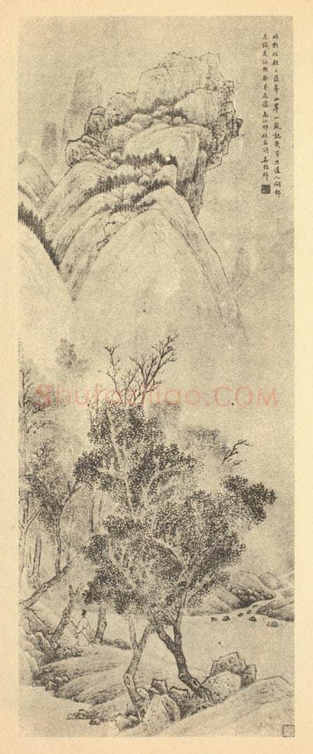 清 吴谷祥《山水轴（六）》国画作品