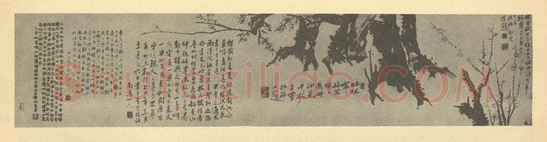 清 李方膺《梅花》国画作品