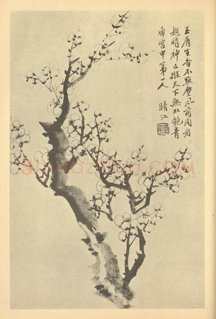 清 林令旭《梅花（七）》国画作品
