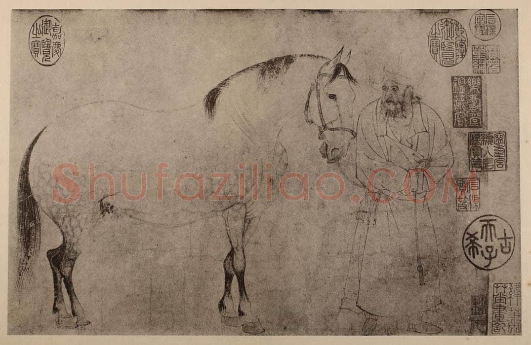 宋 李公麟《五马图卷（一）》国画作品