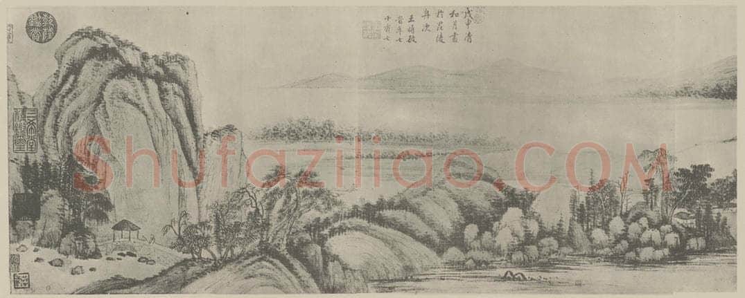 清 王时敏《晴岚暖翠图卷（八）》国画作品