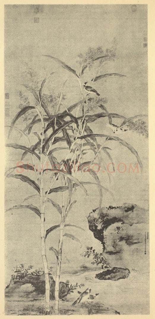 清 蒋廷锡《四瑞庆登图》国画作品