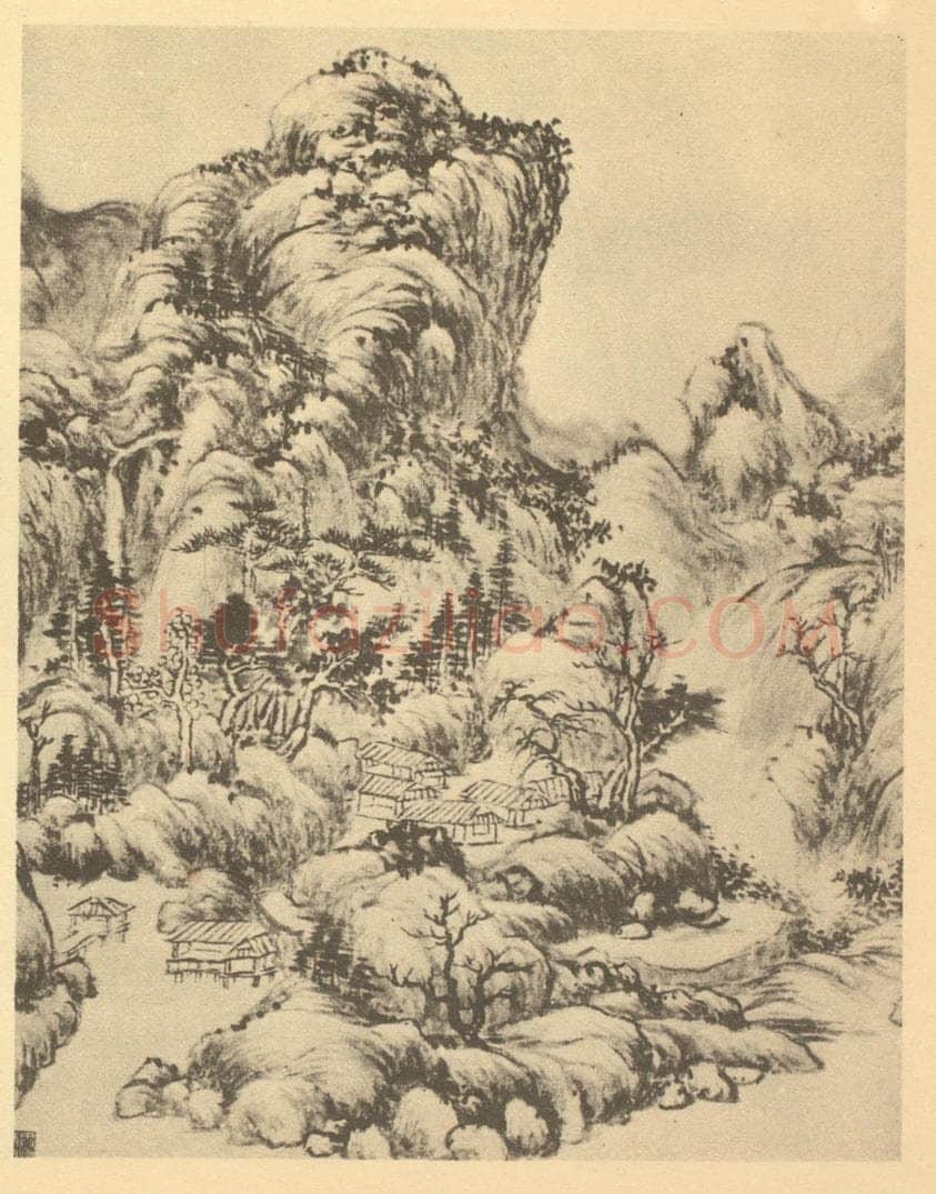 清 秦炳文《山水图（二十）》国画作品