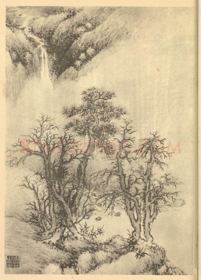 清 周笠《山水图（四）》国画作品