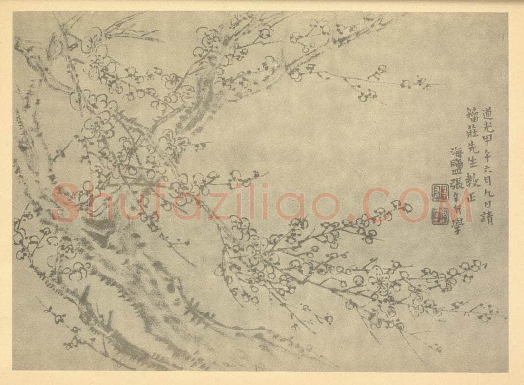 清 张辛有《梅花》国画作品