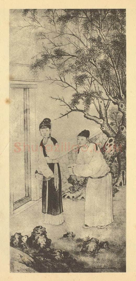 明 唐寅《西厢图》国画作品