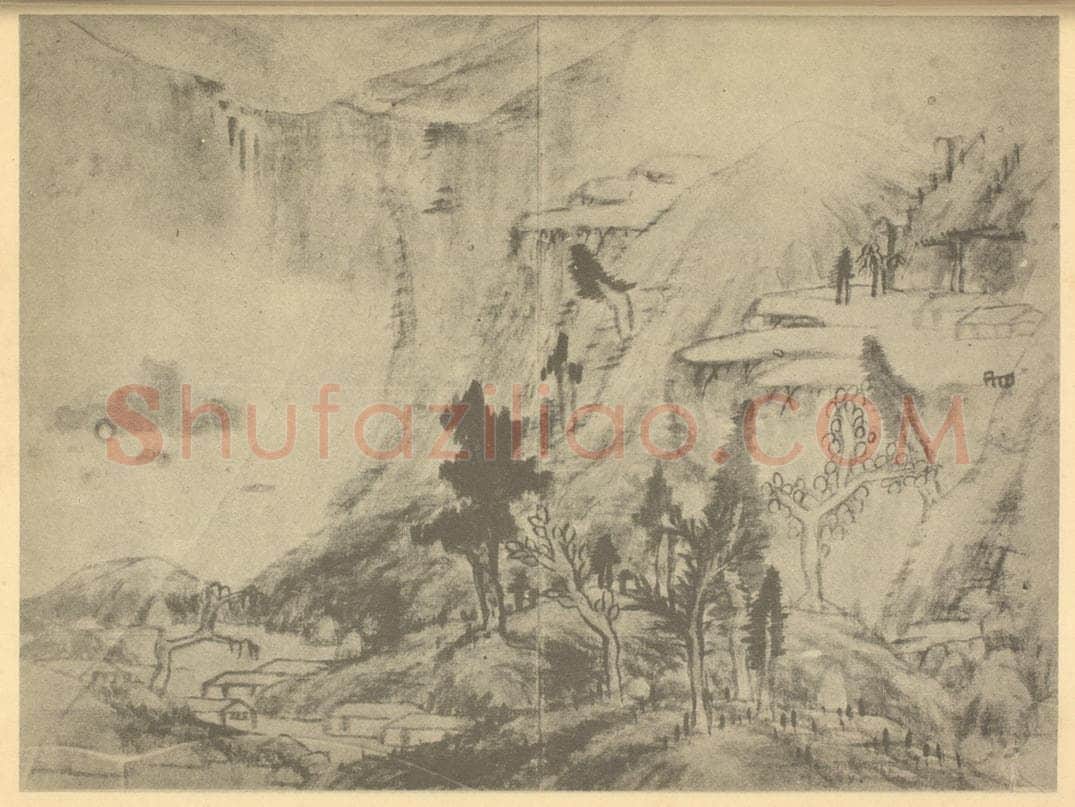 清 朱耷《山水图(八)》国画作品