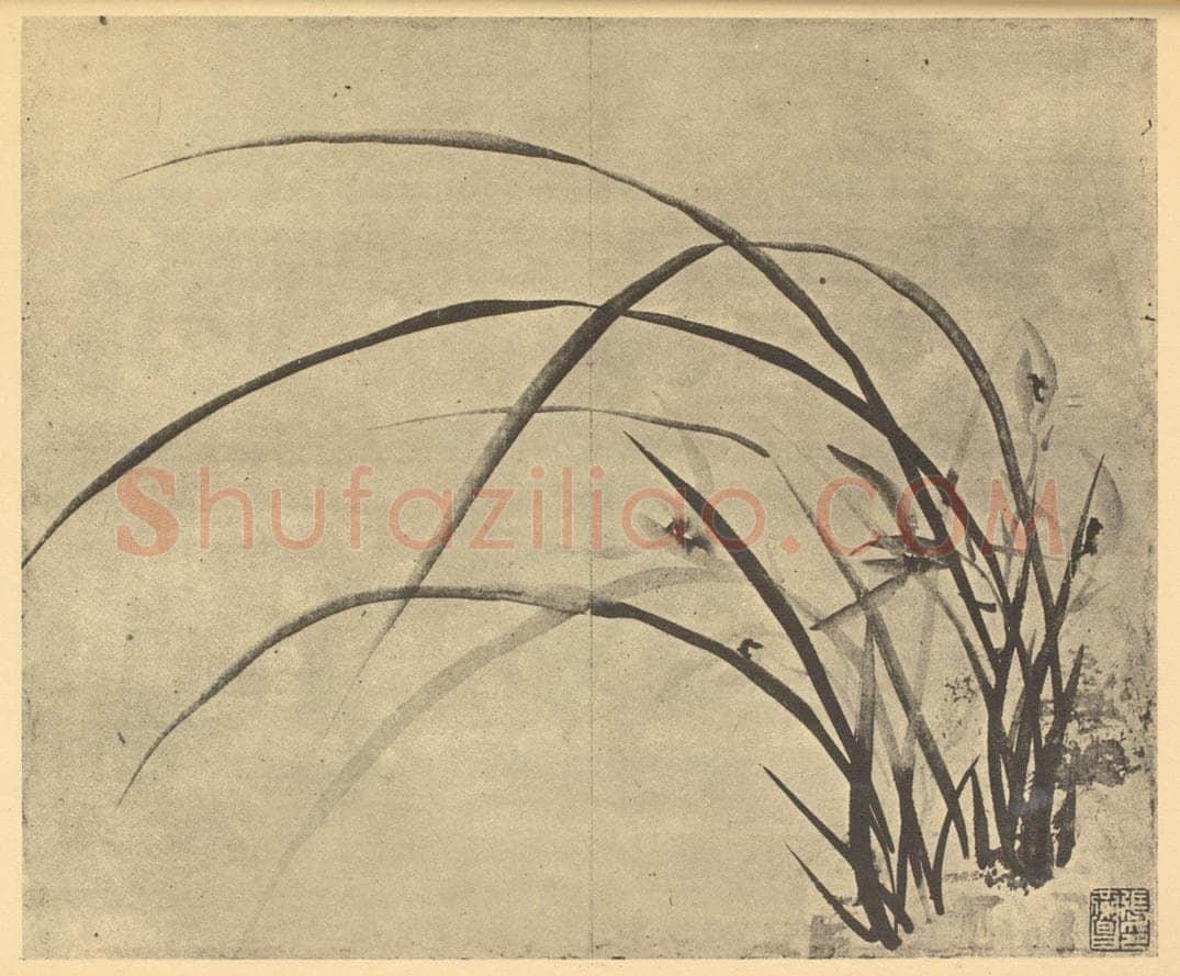 清 张燕昌《兰》国画作品