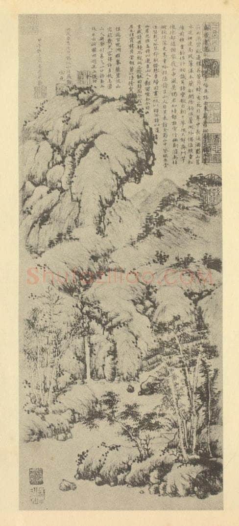 明 徐贲《山水轴（二）》国画作品