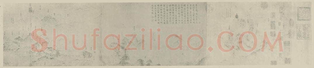 宋 李公麟《蜀江胜㮣图卷（一）》国画作品
