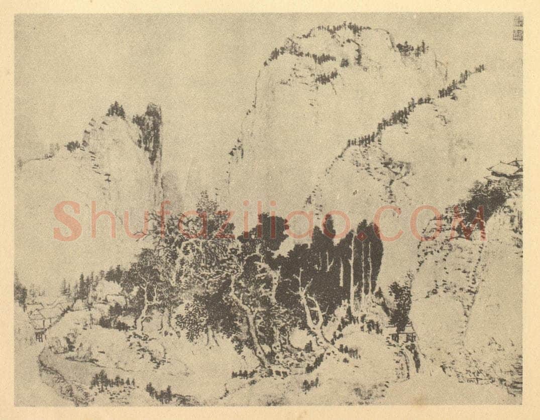 清 蔡嘉《山水图（二）》国画作品
