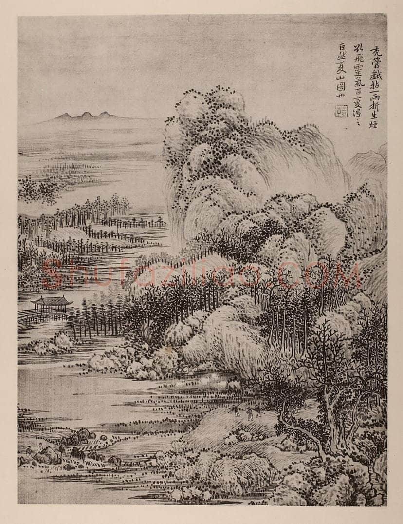 清 恽寿平《山水册(六)》国画作品