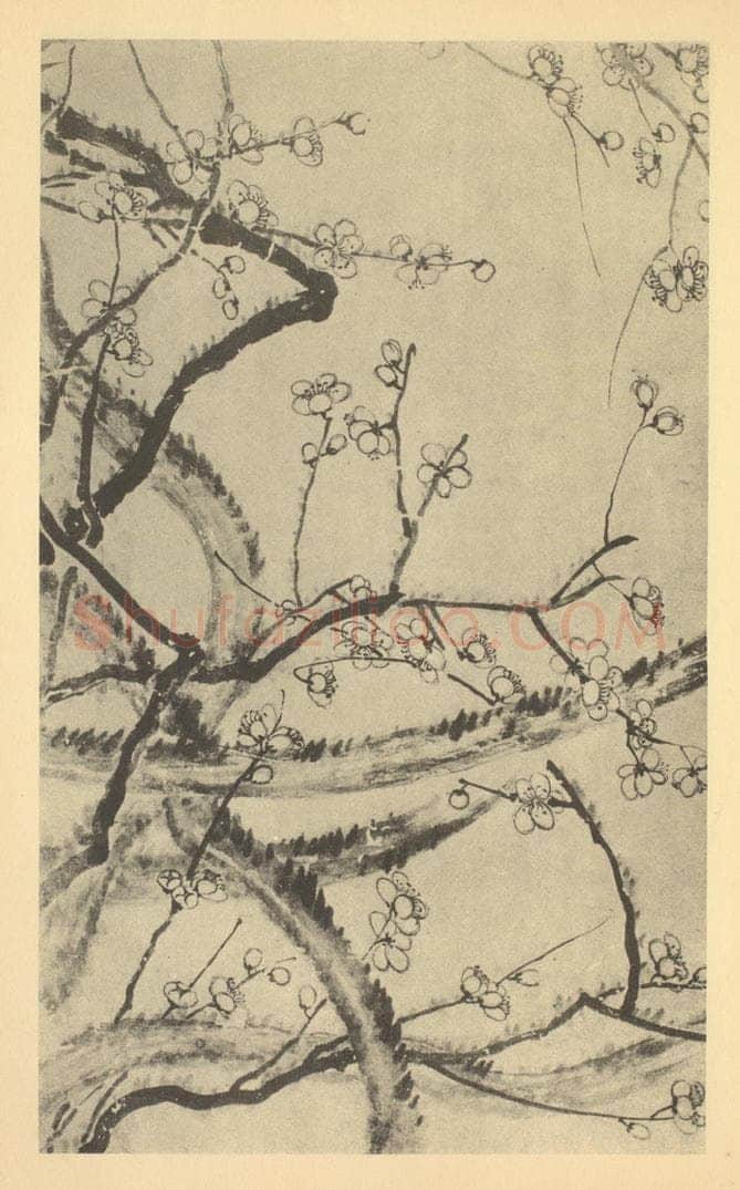 清 道济《梅花(二)》国画作品