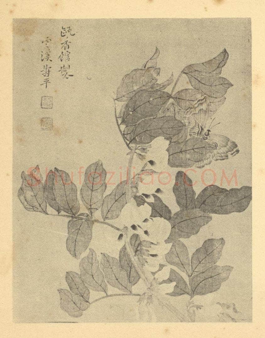 清 恽寿平《桃花》国画作品