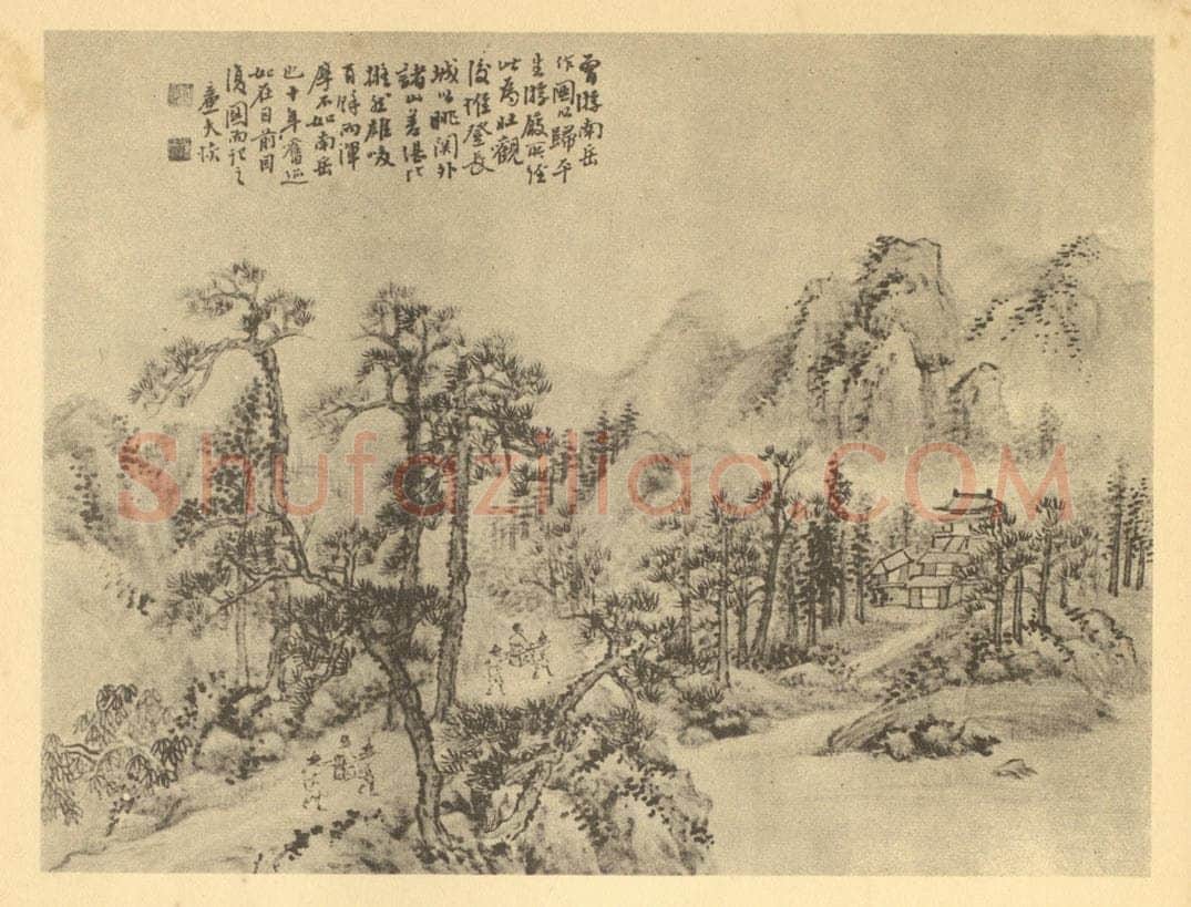 清 陆恢《山水图（三）》国画作品