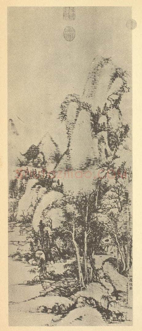 清 董邦达《山水轴（四）》国画作品