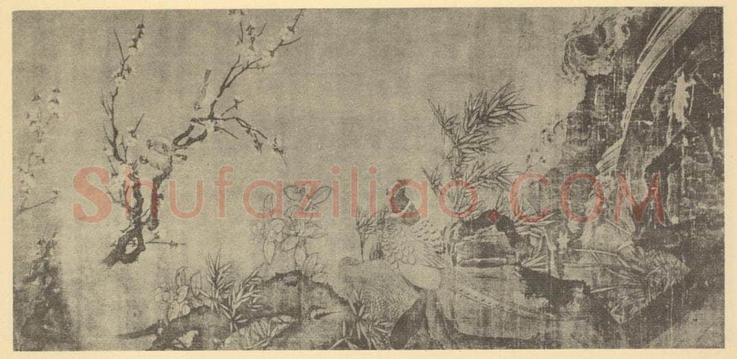 宋·辽 鲁宗贵《春韶鸣喜图》国画作品