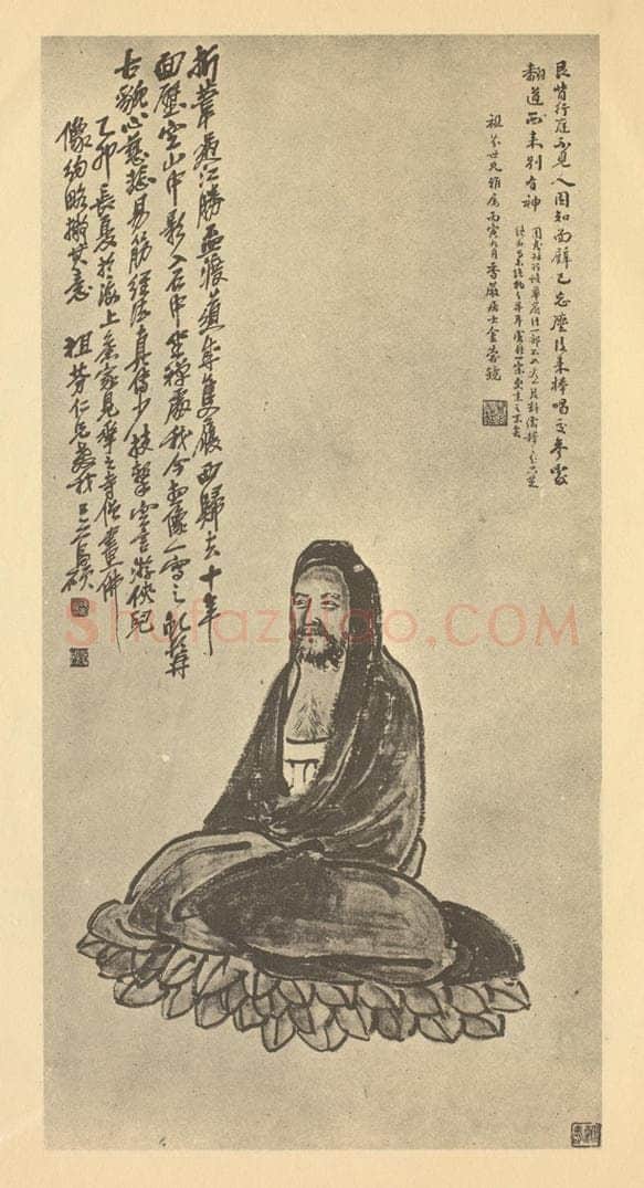 清 吴昌硕《画佛像图（一）》国画作品