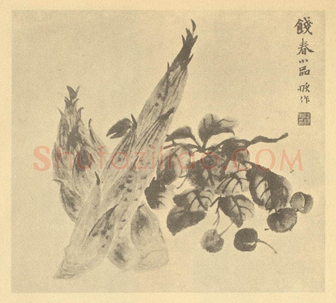 清 陆恢《饯春小品》国画作品