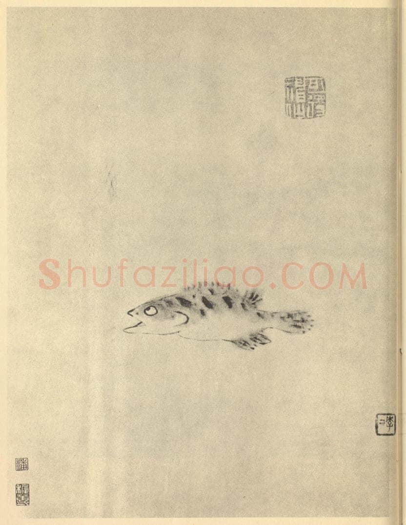 清 朱耷《画鱼》国画作品