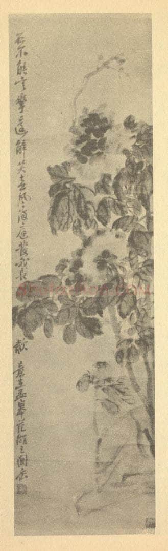 清 吴昌硕《牡丹图》国画作品