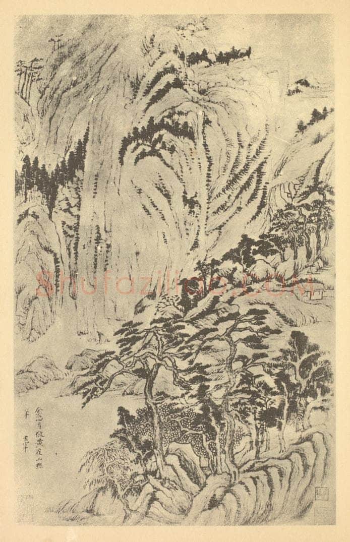 明 董其昌《山水轴(四)》国画作品