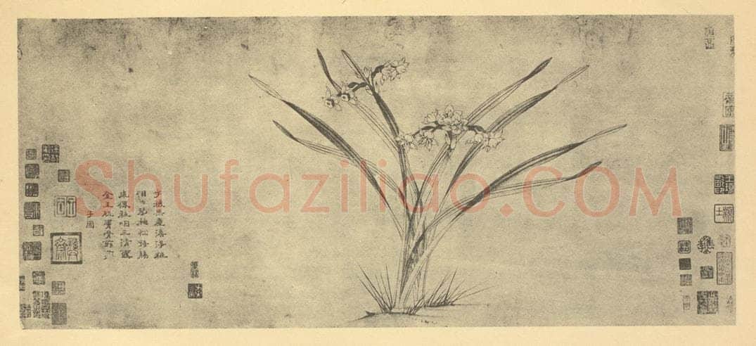 宋 赵孟坚《水仙》国画作品