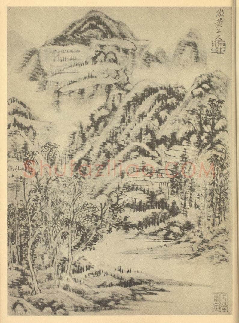 清 王时敏《山水图(二)》国画作品