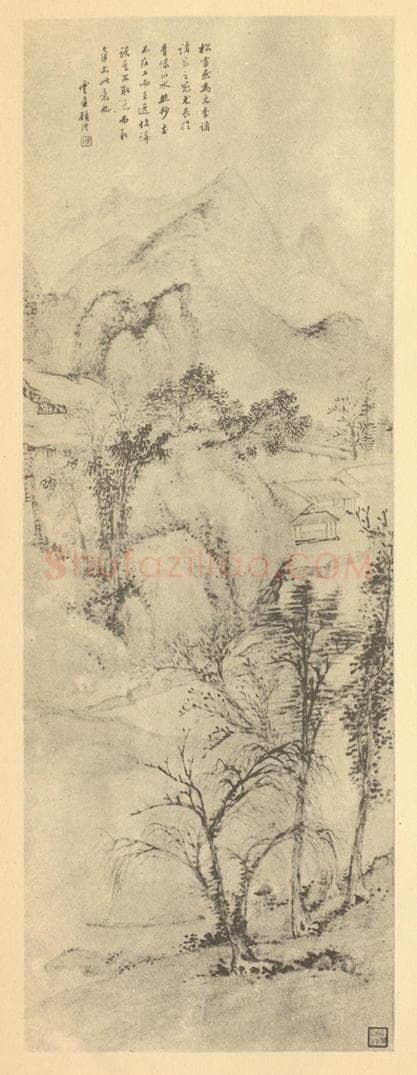 清 顾澐《山水轴（六）》国画作品