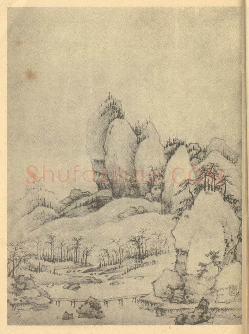 清 弘仁《山水图(七)》国画作品