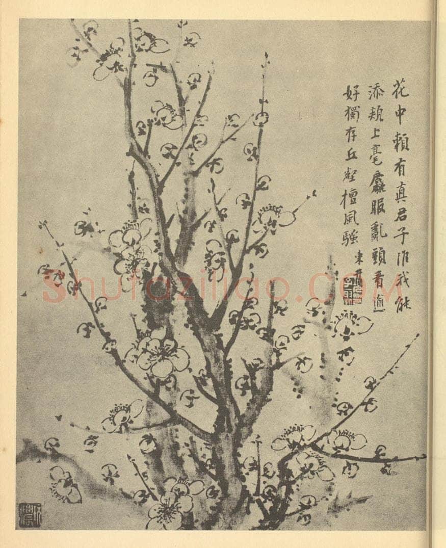 清 项奎《梅花》国画作品