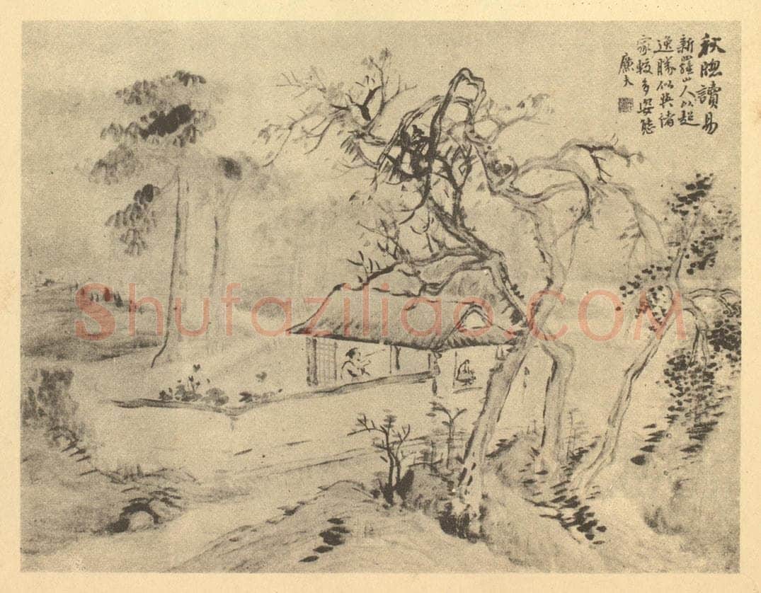 清 陆恢《山水图（八）》国画作品