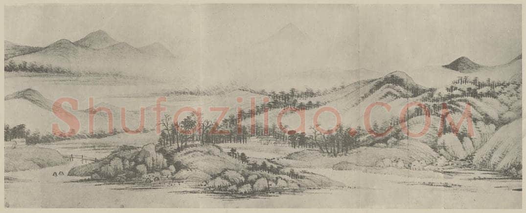 清 王时敏《晴岚暖翠图卷（七）》国画作品