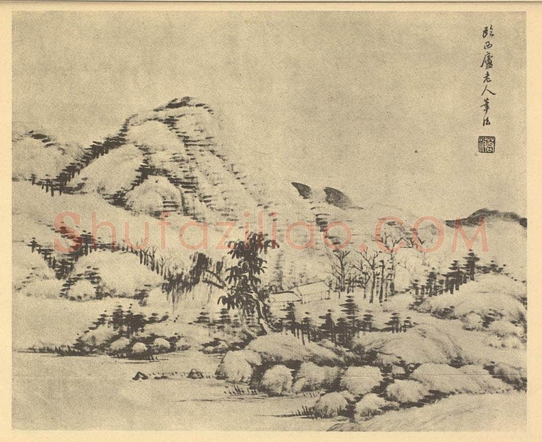 清 顾澐《山水图（七）》国画作品