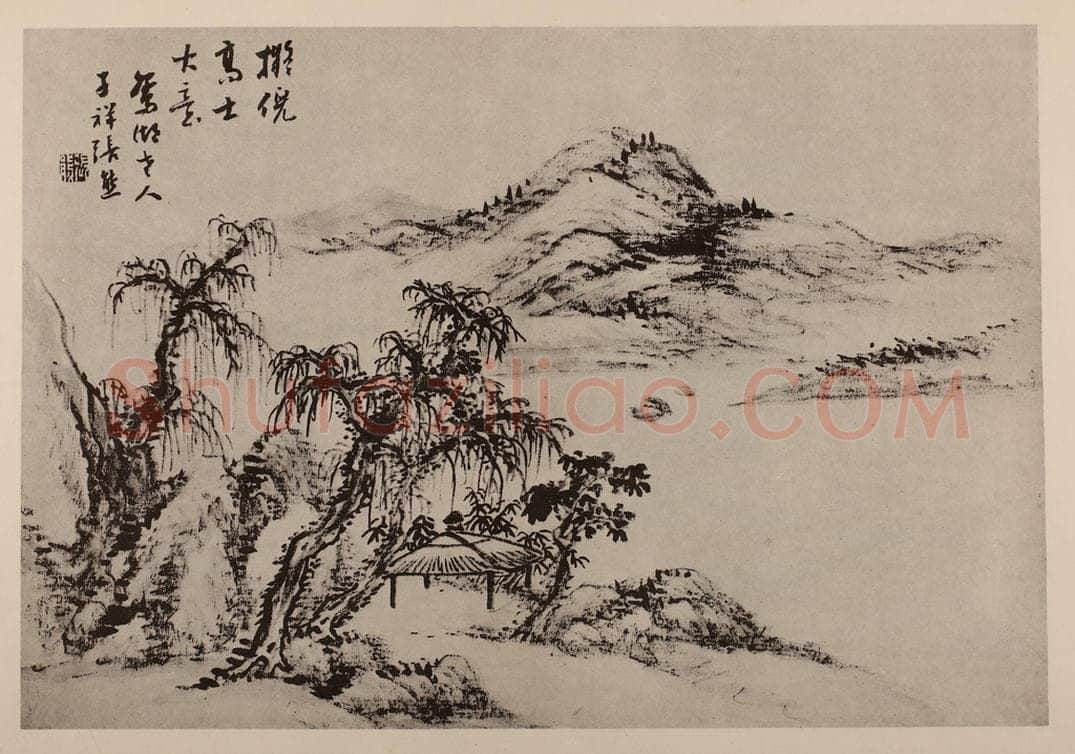 清 张熊《山水册（十一）》国画作品