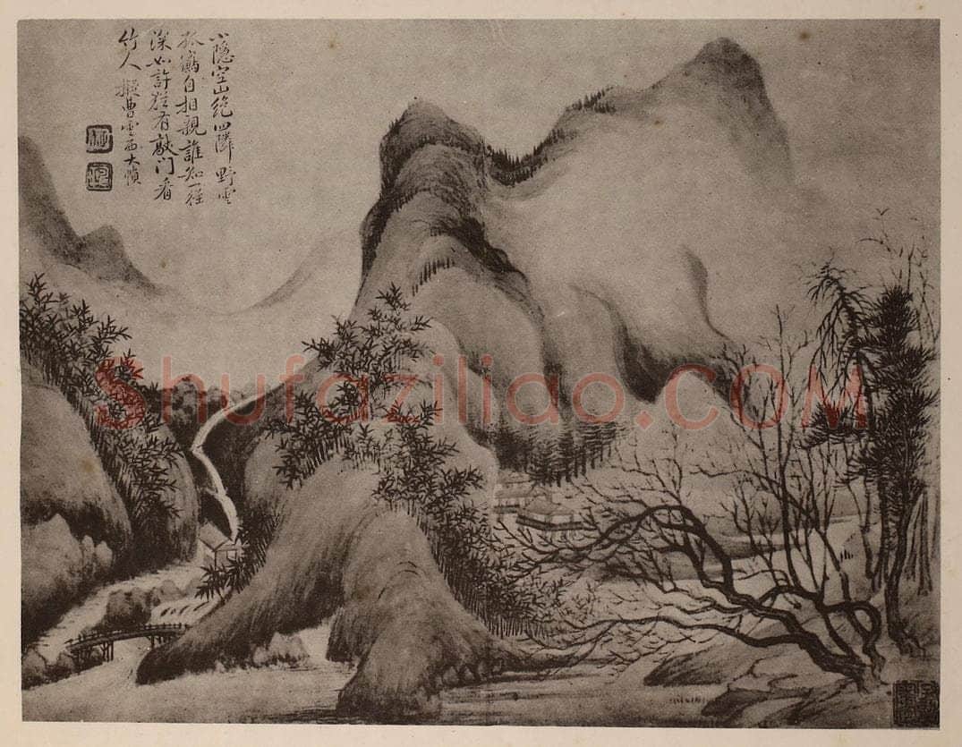 清 恽寿平《山水册(六)》国画作品