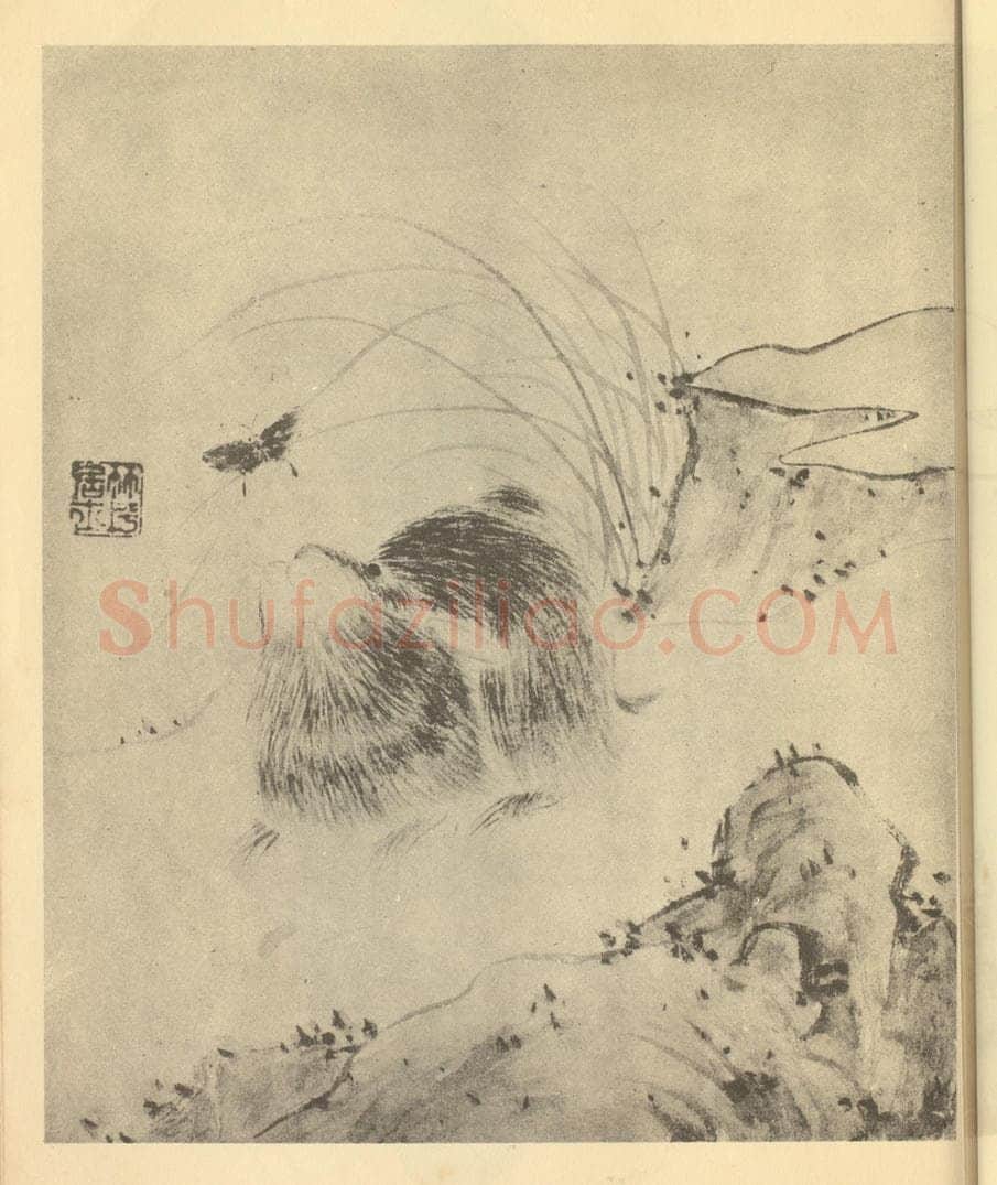 清 汪恭《耄耋图》国画作品