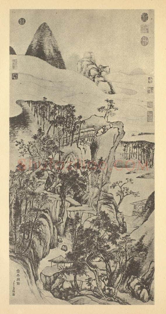 清 弘旿《山水轴（四）》国画作品