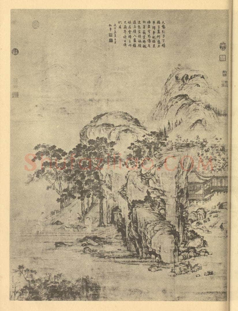 清 徐扬《山水图》国画作品