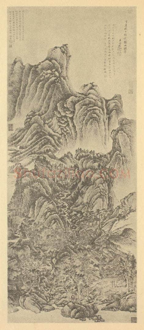 清 王时敏《山水轴（七）》国画作品