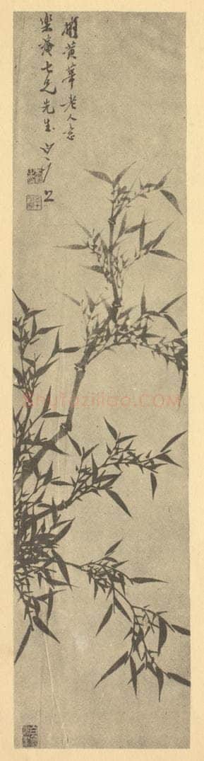清 吴照《竹》国画作品