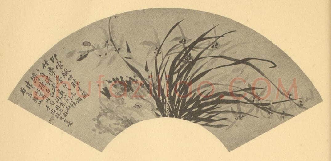 清 瞿应绍《兰石》国画作品