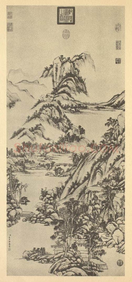 清 王原祁《山水轴(二十六)》国画作品