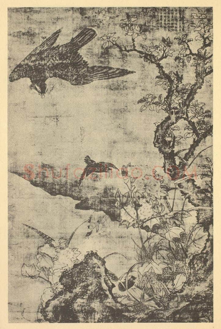 宋·辽 宋人《隼击图》国画作品